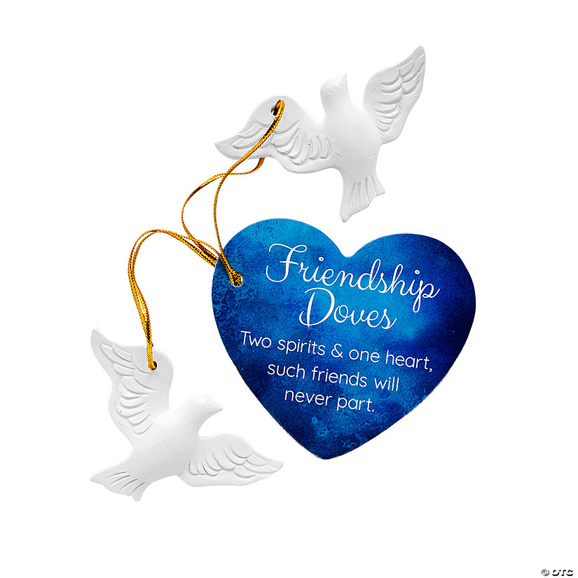 Turtle Doves of Friendship Christmas Ornaments with Card - 12 Sets Image
