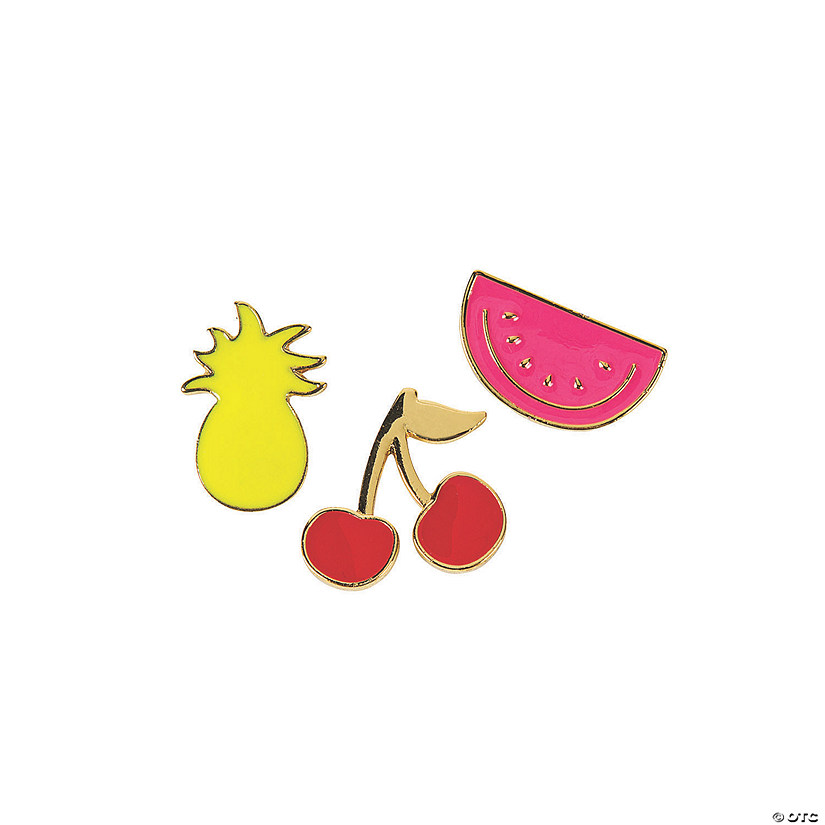 Tutti Frutti Novelty Pins - 3 Pc. Image