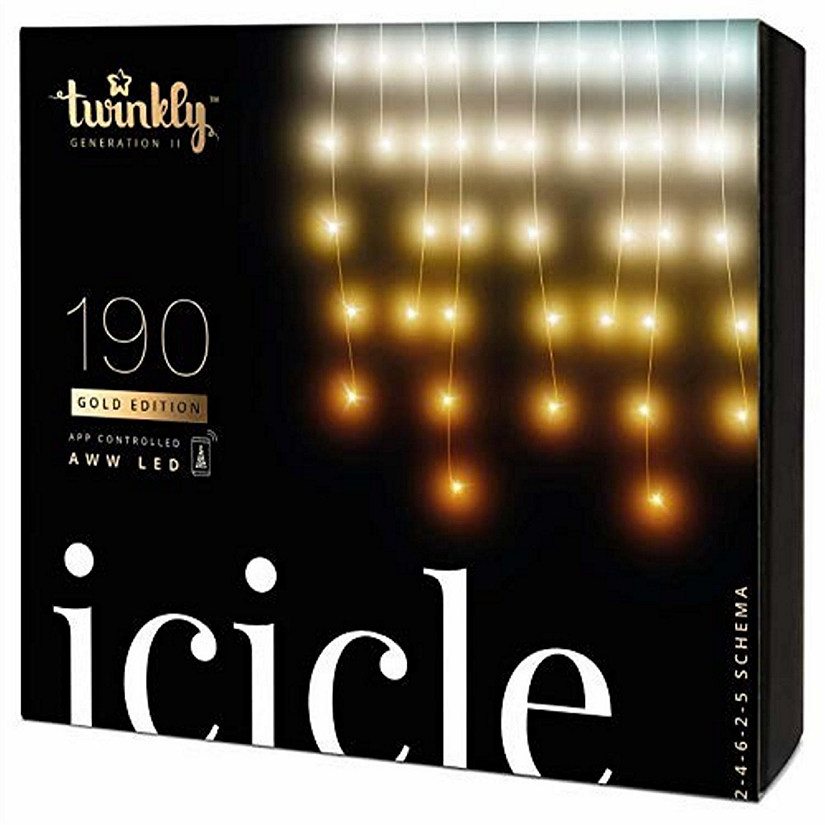 Twinkly TWI190GOP-TUS App Controlled Icicle Light with 190 Multicolor AWW LED Lights Image