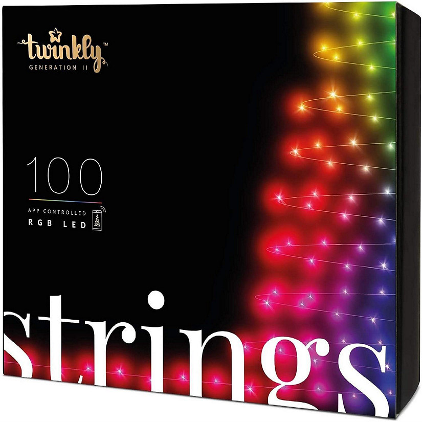 Twinkly TWS100STP-GUS App Controlled String Light with 100 Multicolor RGB LED Lights Image
