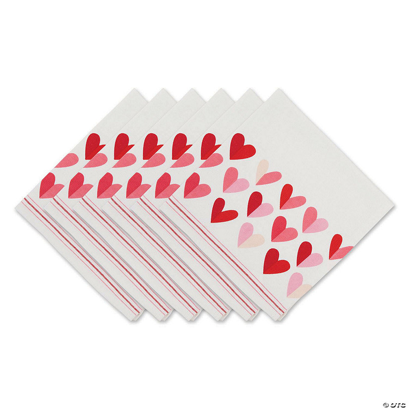 Two Hearts Print Napkin (Set Of 6) Image