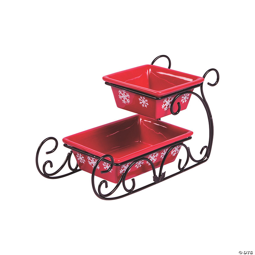 Two-Tiered Sleigh Serving Dish Image