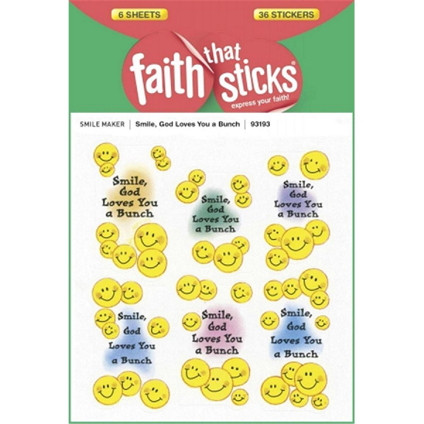 Tyndale House Publishers 103852 Sticker - Smile God Loves You A Bunch 6 Sheets Image