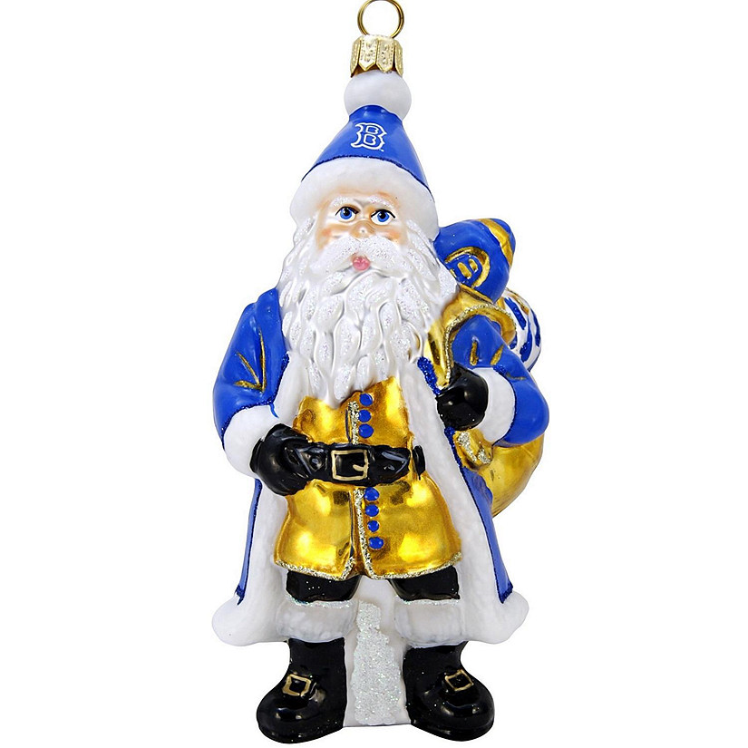 UCLA Bruins Santa with Football Polish Glass Christmas Ornament Decoration New Image