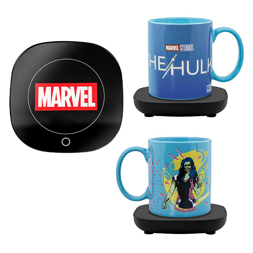 Uncanny Brands Marvel She Hulk Mug Warmer with Mug &#8211; Keeps Your Favorite Beverage Warm - Auto Shut On/Off Image