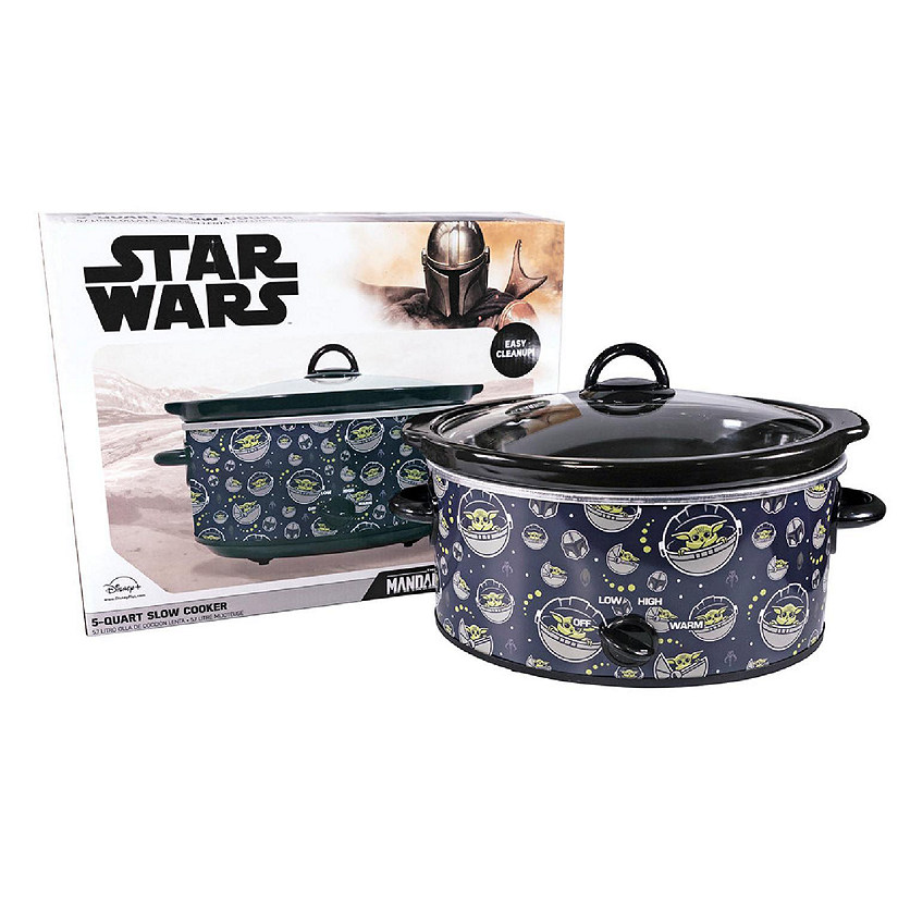 Uncanny Brands The Mandalorian 5qt Slow Cooker- Cook With Baby Yoda and Mando Image
