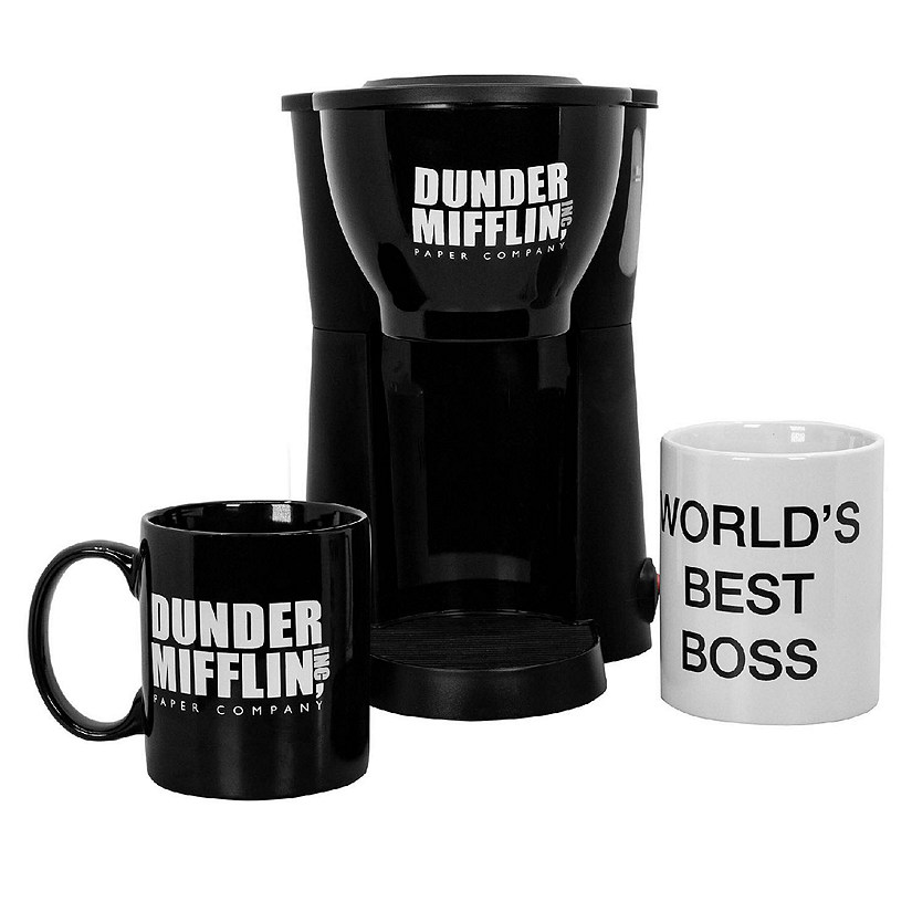 Uncanny Brands The Office Single Cup Coffee Maker Gift Set with 2 Mugs Image