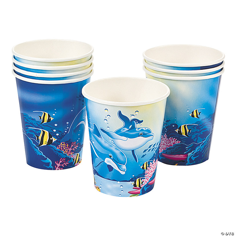 Under the Sea Dolphin Paper Cups - 8 Ct. Image