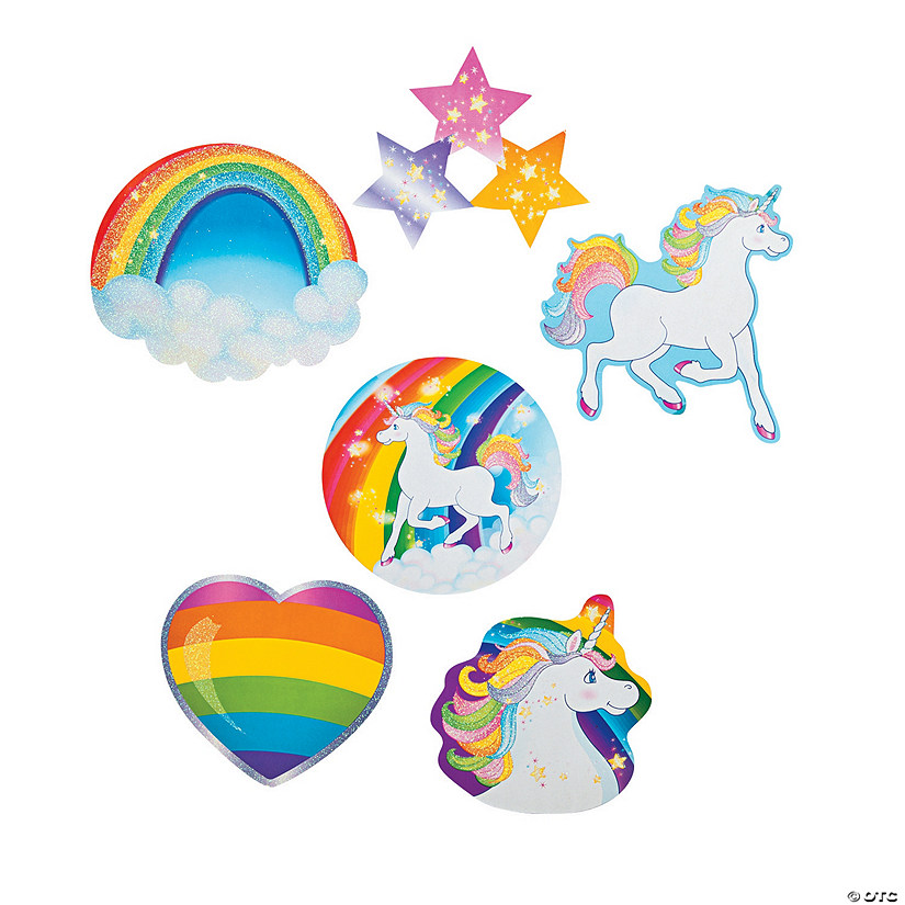 Unicorn Glitter Cutouts - 6 Pc. Image