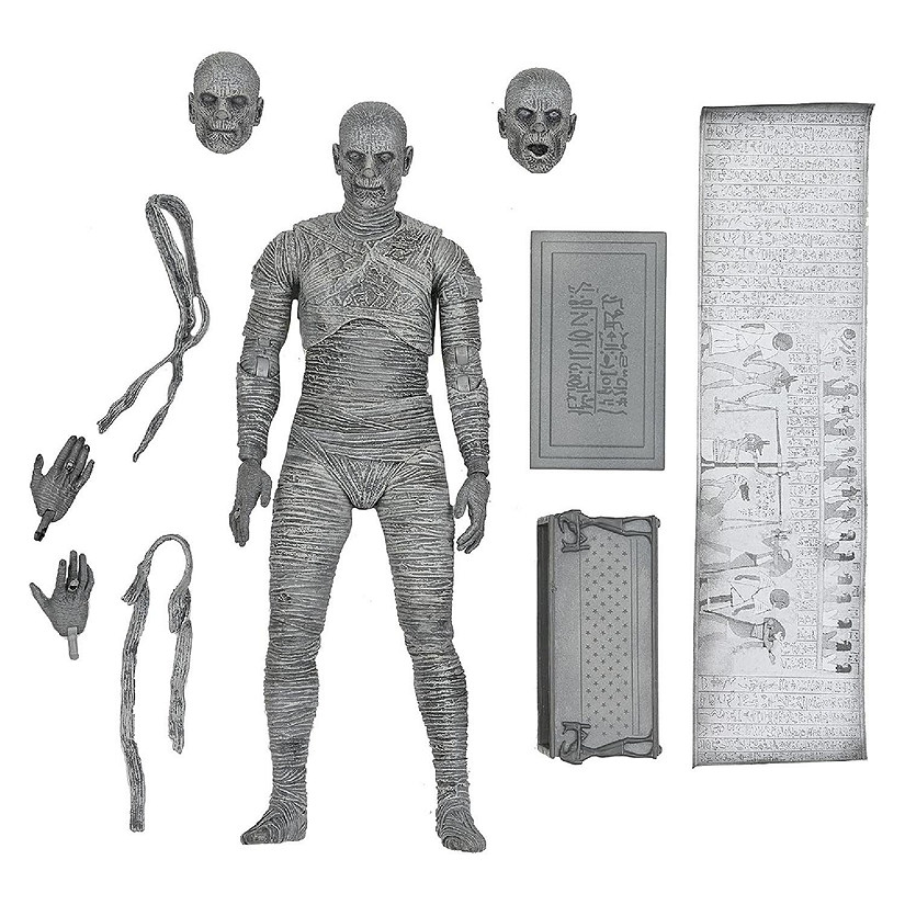 Universal Monsters 7 Inch Scale Action Figure  The Mummy (Black & White) Image
