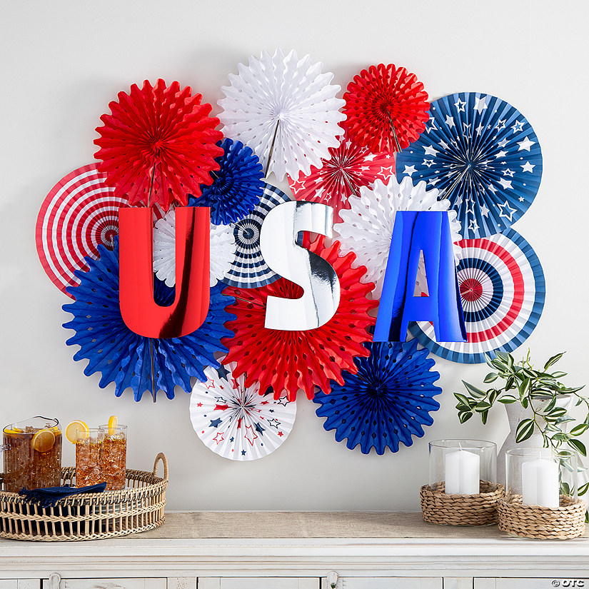 USA Hanging Fan Decorating Kit - 21 Pc. Image