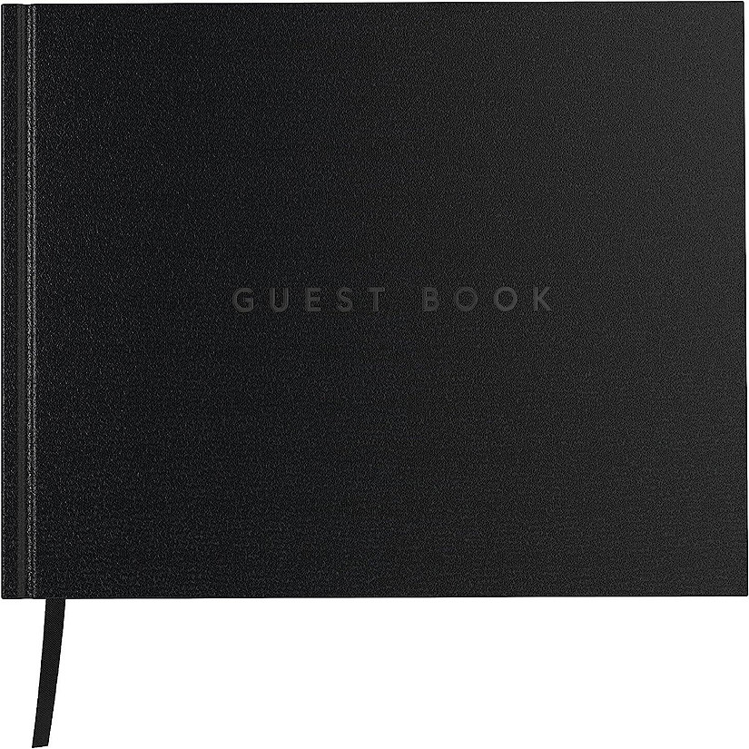 Useful Co. Classic Black Guest Book, Guest Book Alternative for Party, Sign in Book, Vacation Home, Hardbound Guestbook, Leather Cover, 112 Pages, 9 x 7 Inches Image