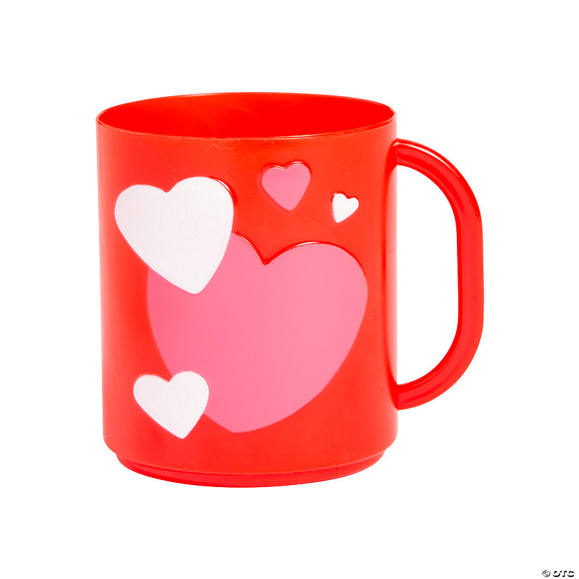 Valentine BPA-Free Plastic Mugs - 12 Ct. Image