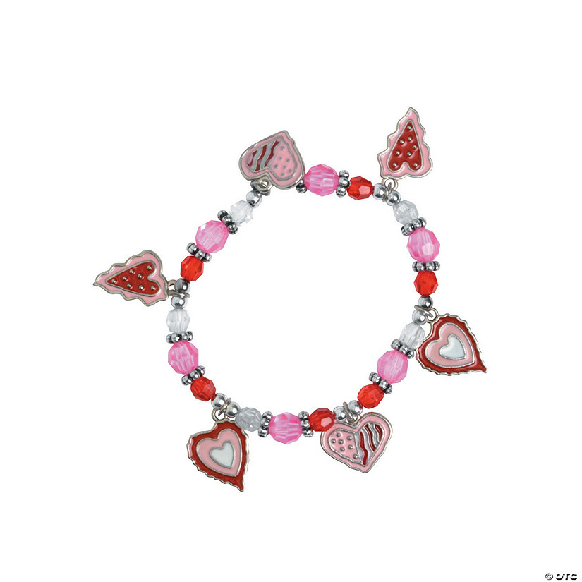 Valentine Heart Charm Bracelet Craft Kit - Makes 12 Image
