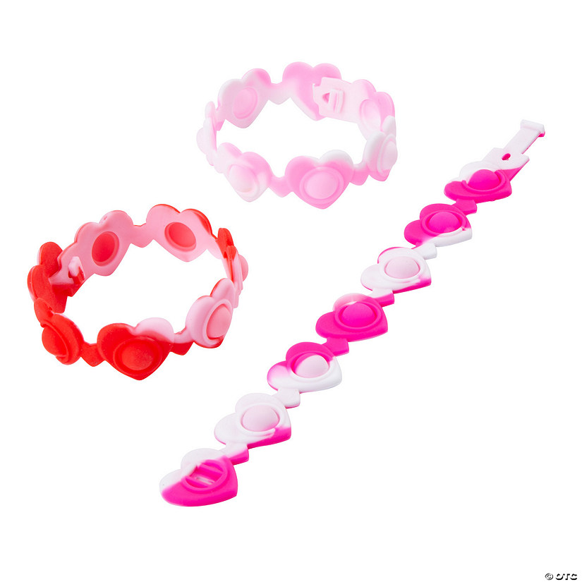 Valentine Heart Lotsa Pops Popping Toy Bracelets - 48 Pc. Image