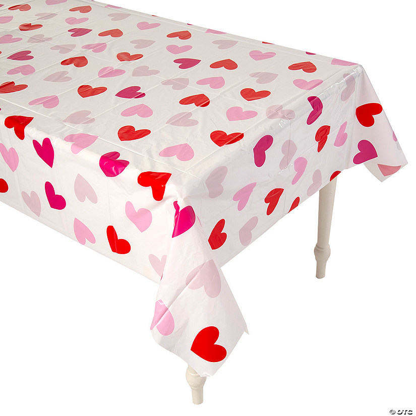 Valentine Heart Plastic Tablecloth Image