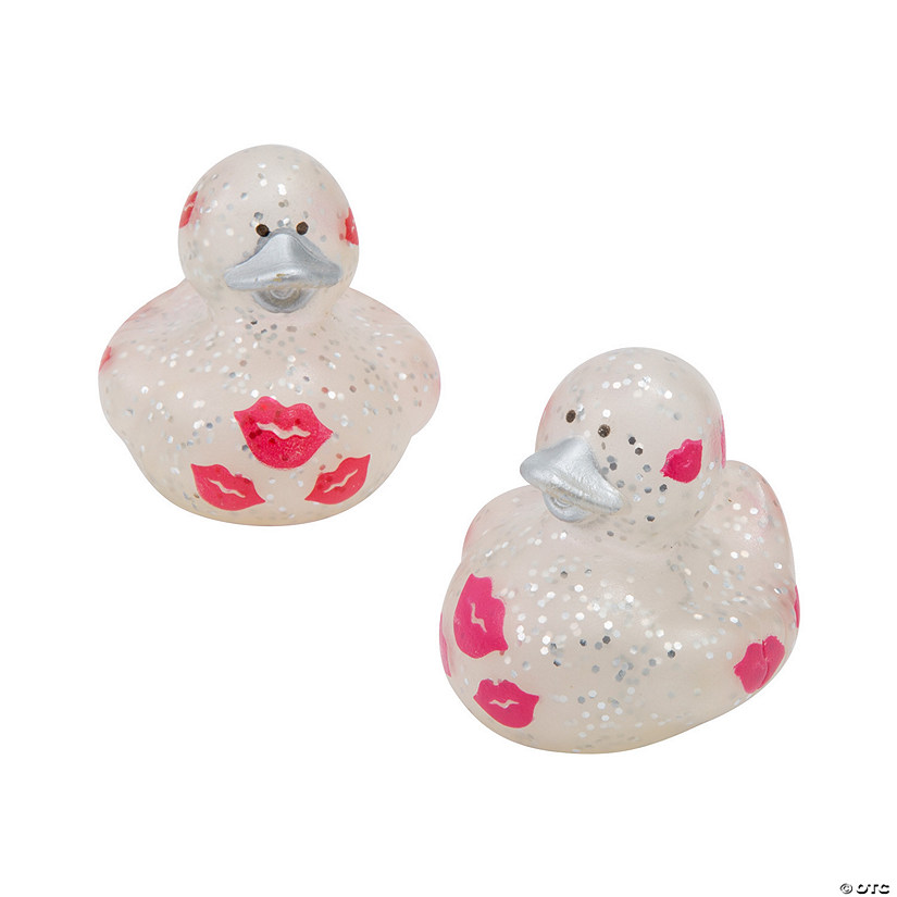 Valentine Lip Glitter Rubber Ducks - 12 Pc. Image