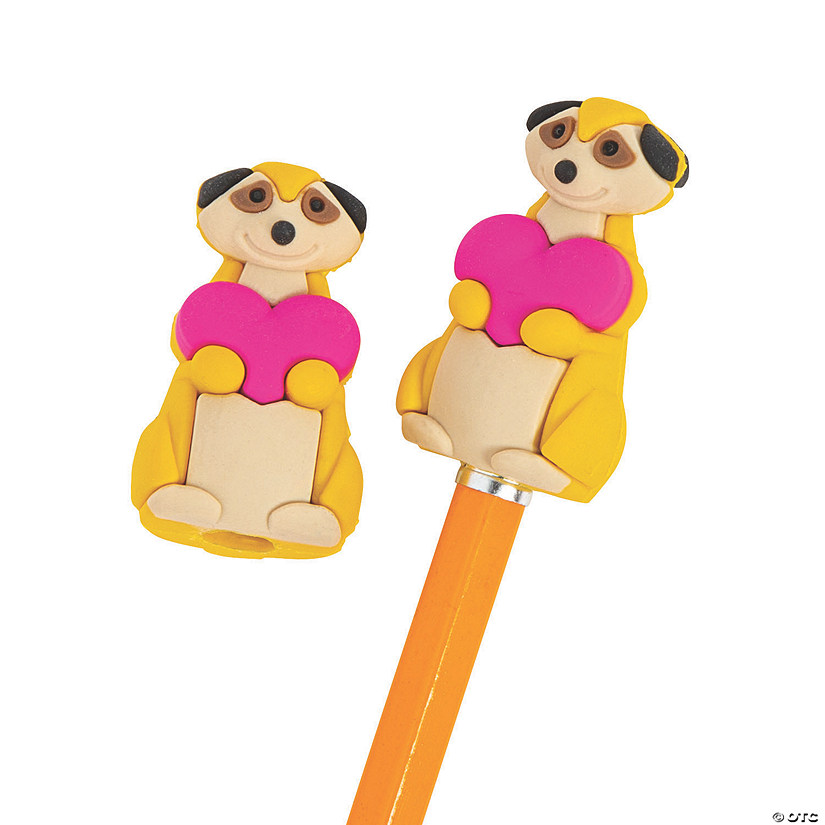 Valentine Meerkat Pencil Toppers Image