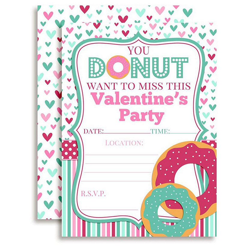 Valentine&#8217;s Day Donut Invitations 40pc. by AmandaCreation Image