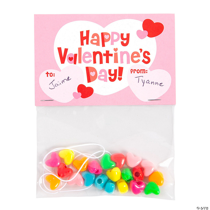 Valentine&#8217;s Day Exchange Beaded Bracelet Craft Kit - Makes 24 Image