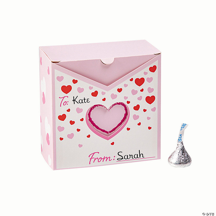Valentine&#8217;s Day Heart Mail Favor Boxes - 12 Pc. Image