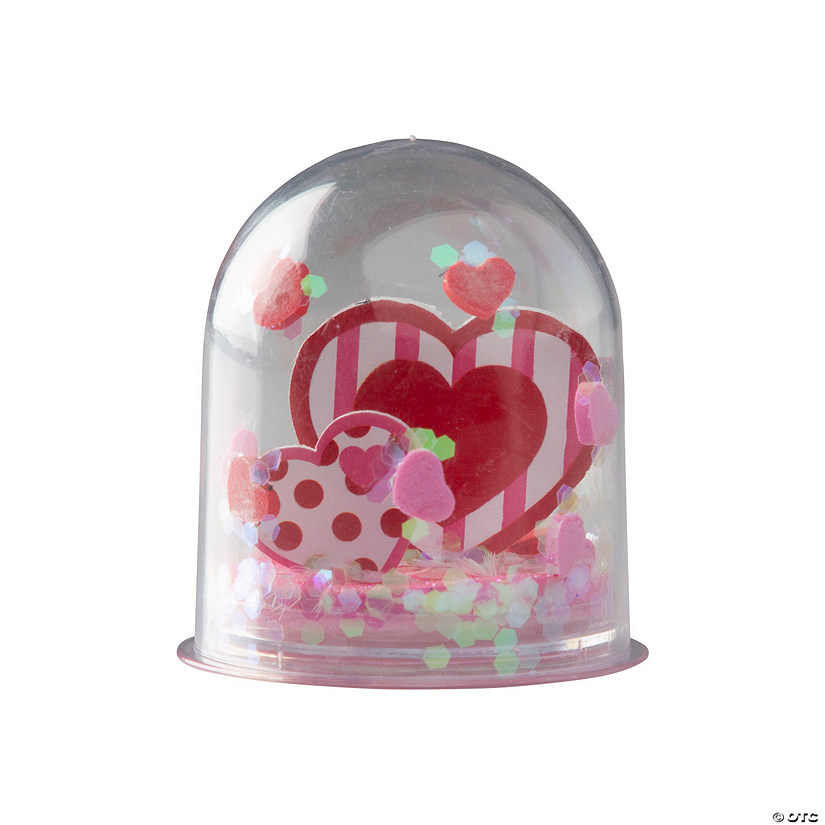 Valentine&#8217;s Day Hearts Glitter Globe Craft Kit - Makes 12 Image