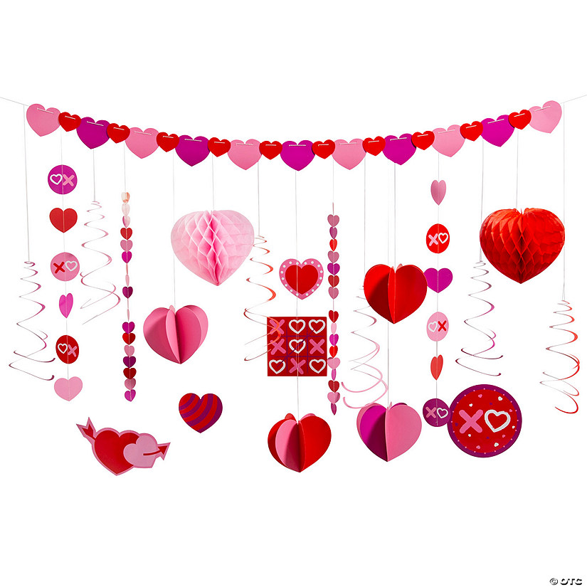 Valentine&#8217;s Day Party XOXO Hearts Mega Decorating Kit - 22 Pc. Image