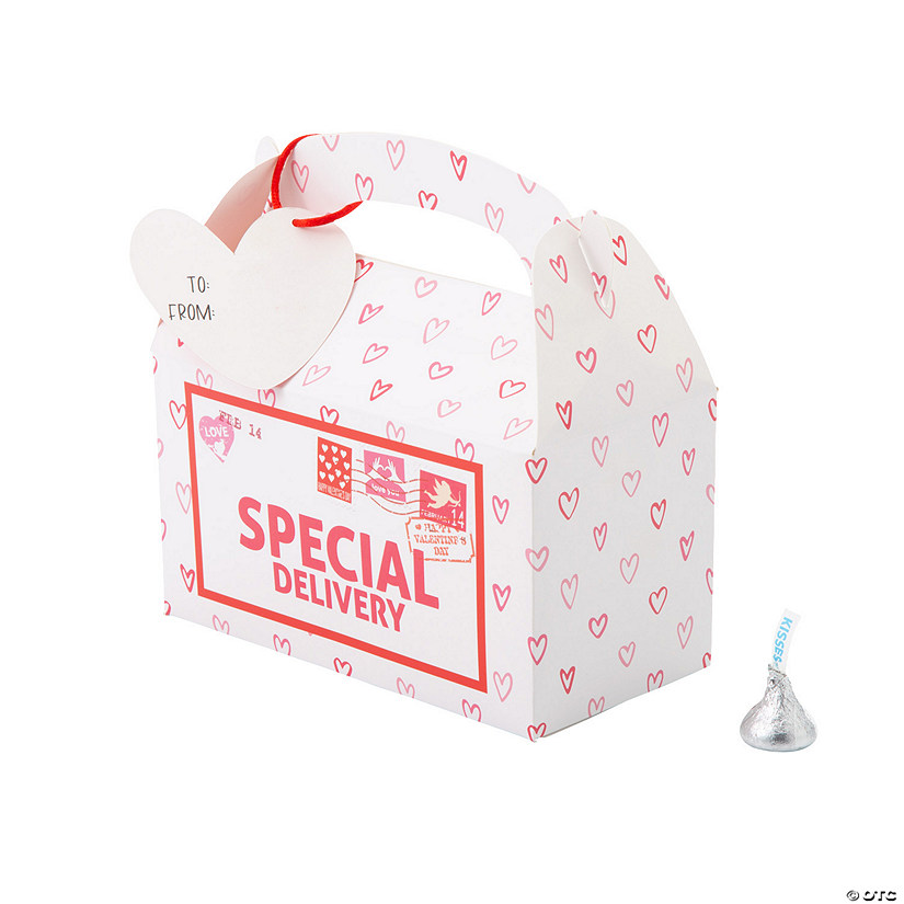 Valentine Special Delivery Favor Boxes with Tags - 12 Pc. Image