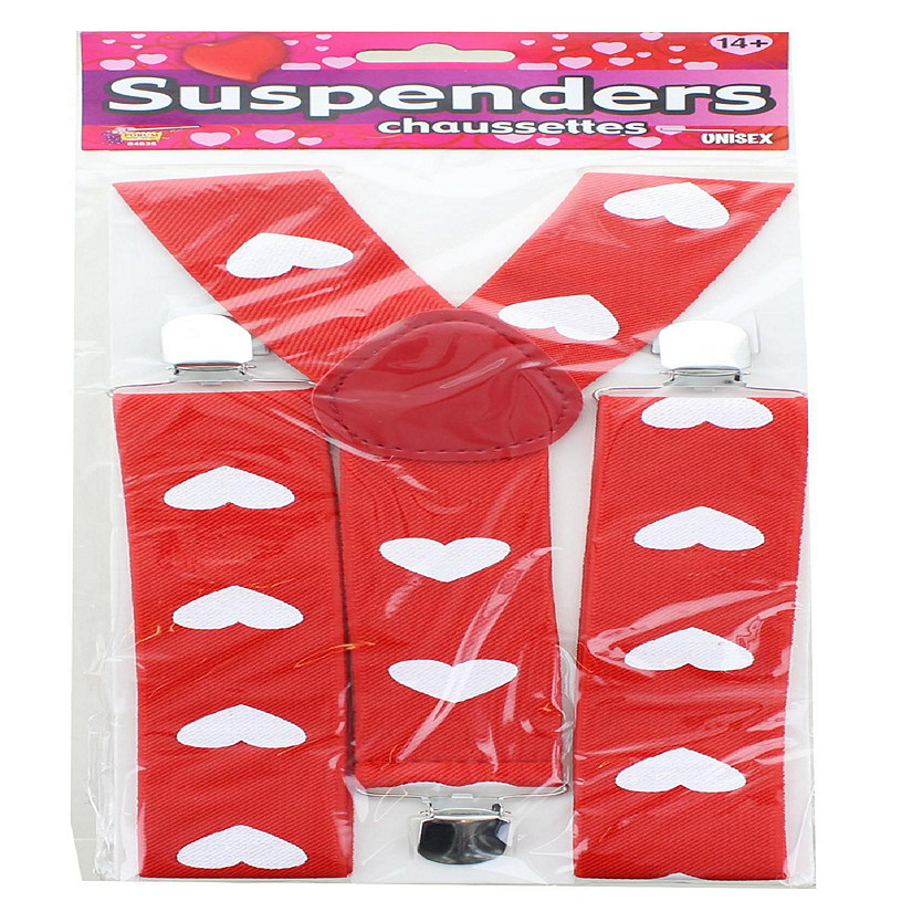Valentine's Day Heart Adult Costume Suspenders Image