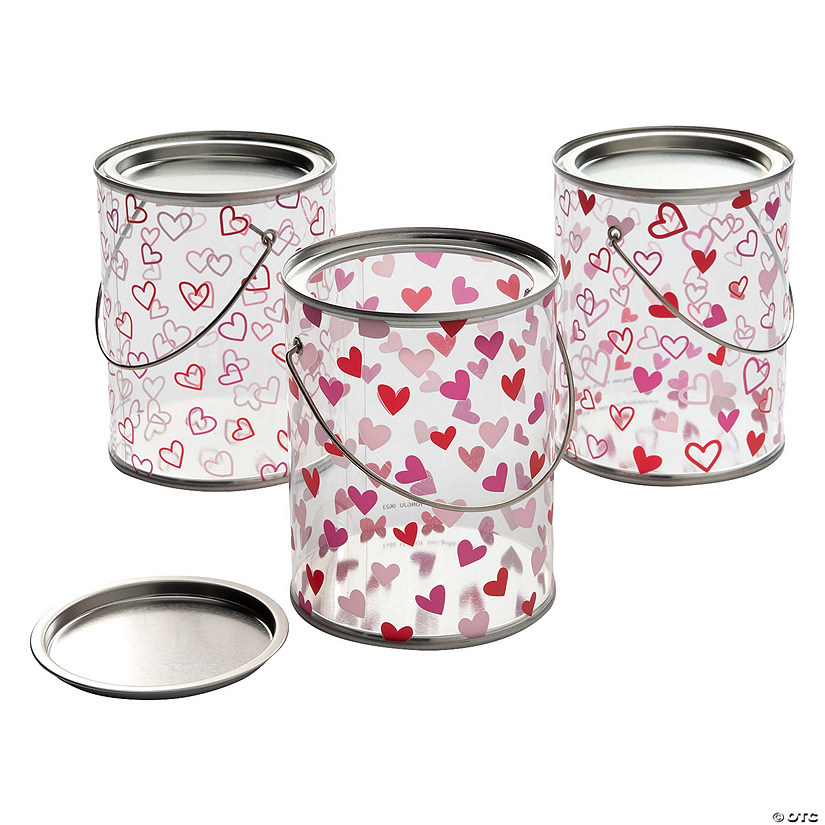 Valentine's Day Paint Bucket Favor Containers - 6 Pc. Image