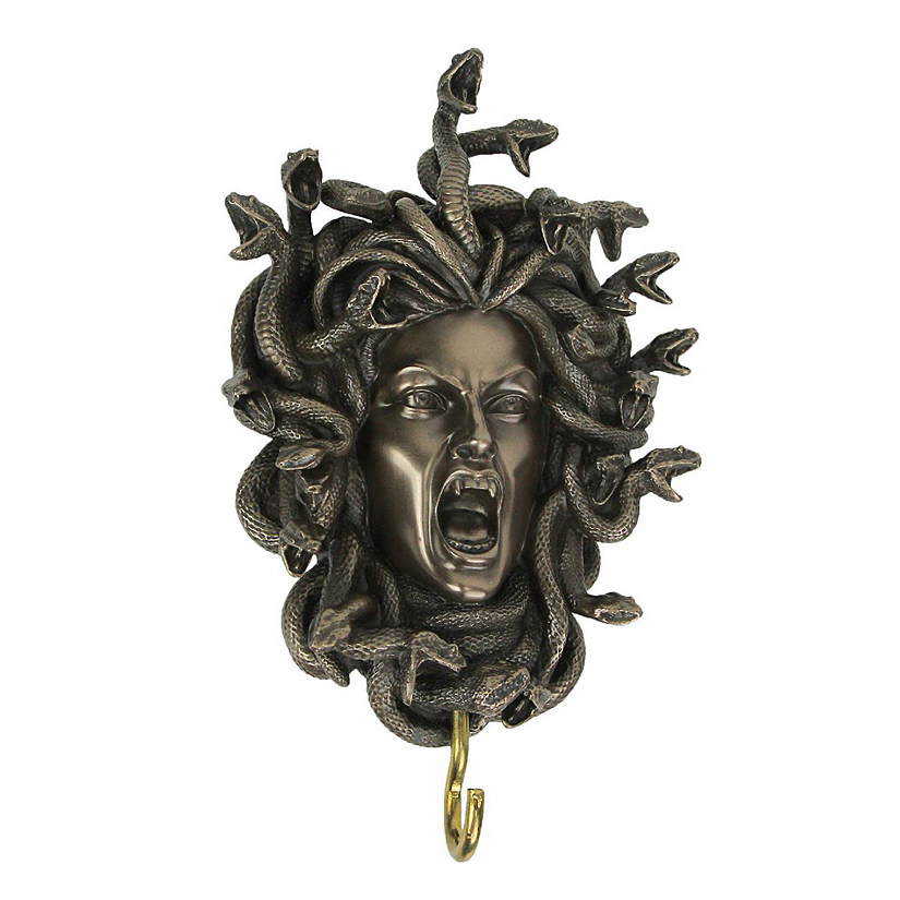 Veronese Design Head of Medusa the Greek Gorgon Serpent Bronze Finish Wall Hook 8 Inches Image