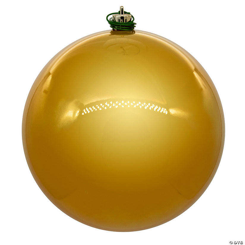 Vickerman 10" Honey Gold Pearl UV Drilled Ball Ornament, 1 per bag. Image