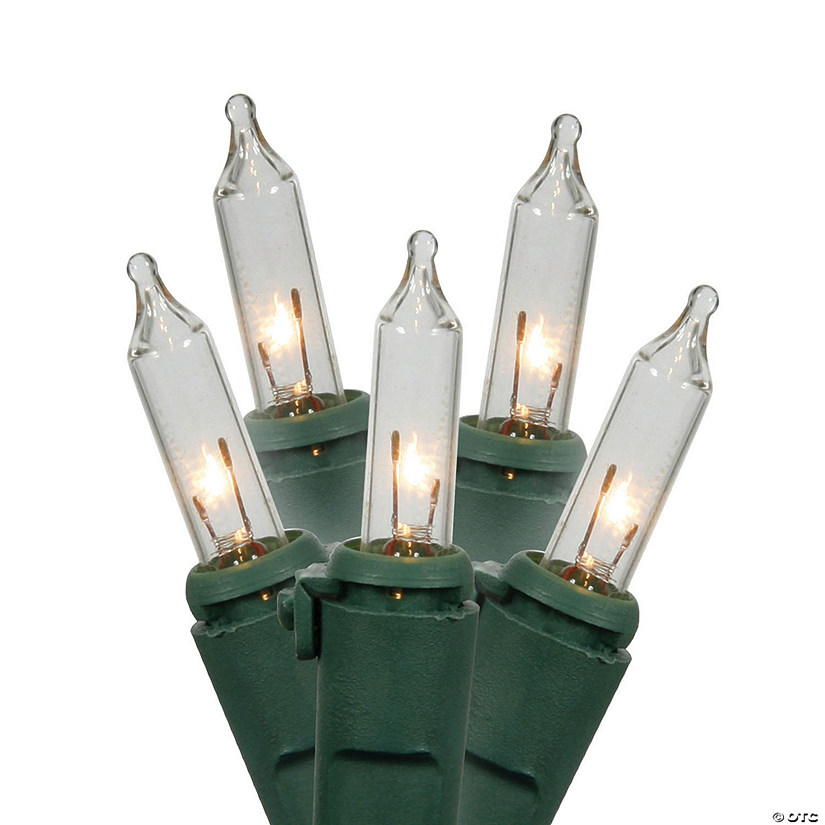 Vickerman 100 Lights Clear DuraLit with Green Wire - 5.5" Spacing, 46' Long Christmas Light Set Image