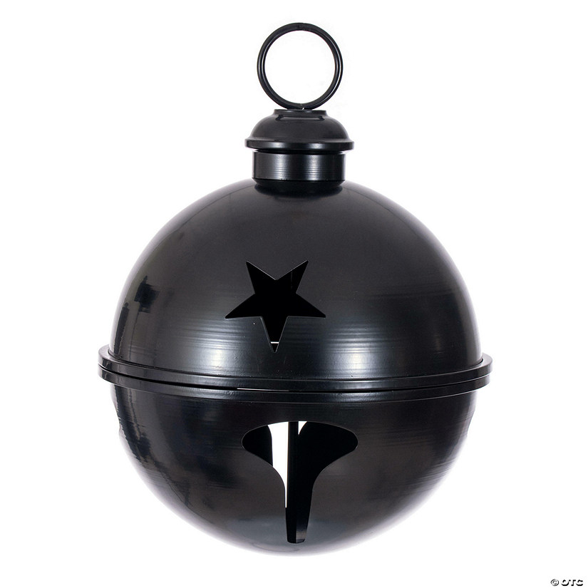 Vickerman 14" Matte Black Iron Bell Ornament. Image