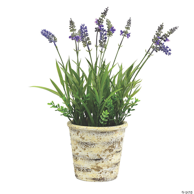 Vickerman 16.5" Artificial Lavender in Round Paper Pot Image