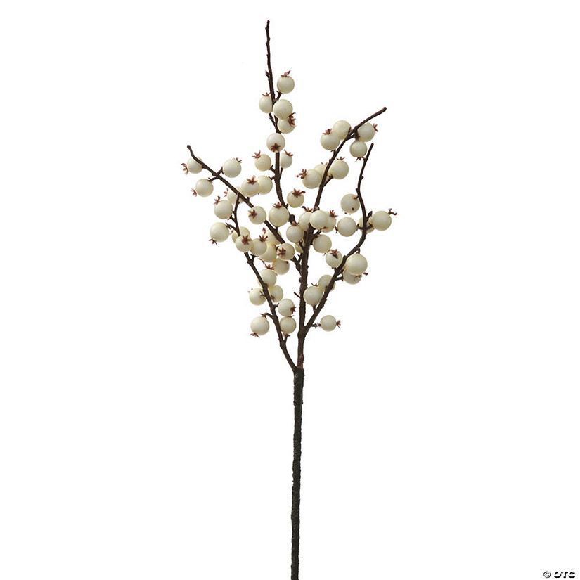 Vickerman 16" White Fall Wild Berry Artificial Christmas Pick, 6/Bag, Weather Resistant Image