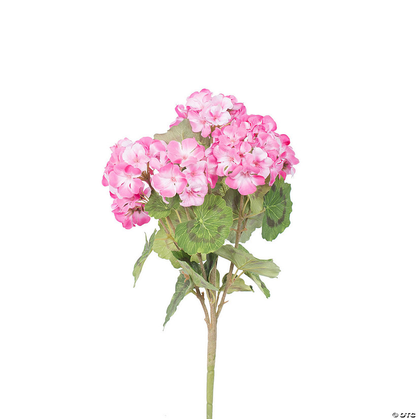 Vickerman 18" Artificial Light Pink Geranium Bush, 4 Pack Image