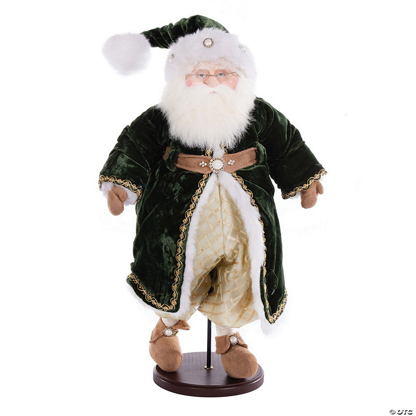 Vickerman 19" Silent Night Collection Santa Doll with Stand Christmas Figurine Image