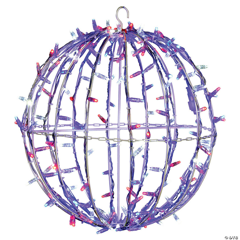 Vickerman 20" Red, White and Blue Twinkle Outdoor Sphere Image
