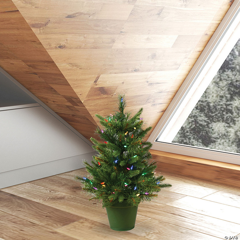 Vickerman 24" Cashmere Pine Artificial Christmas Tree, Multi-Colored Dura-Lit&#174; LED Lights Image