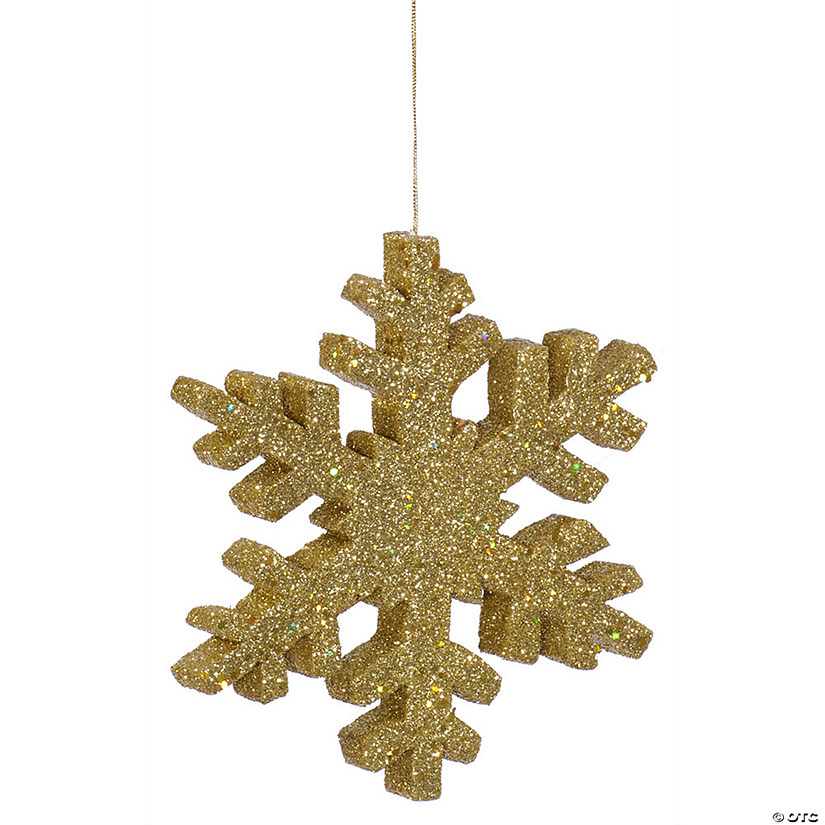 Vickerman 24" Gold Glitter Snowflake Christmas Ornament Image