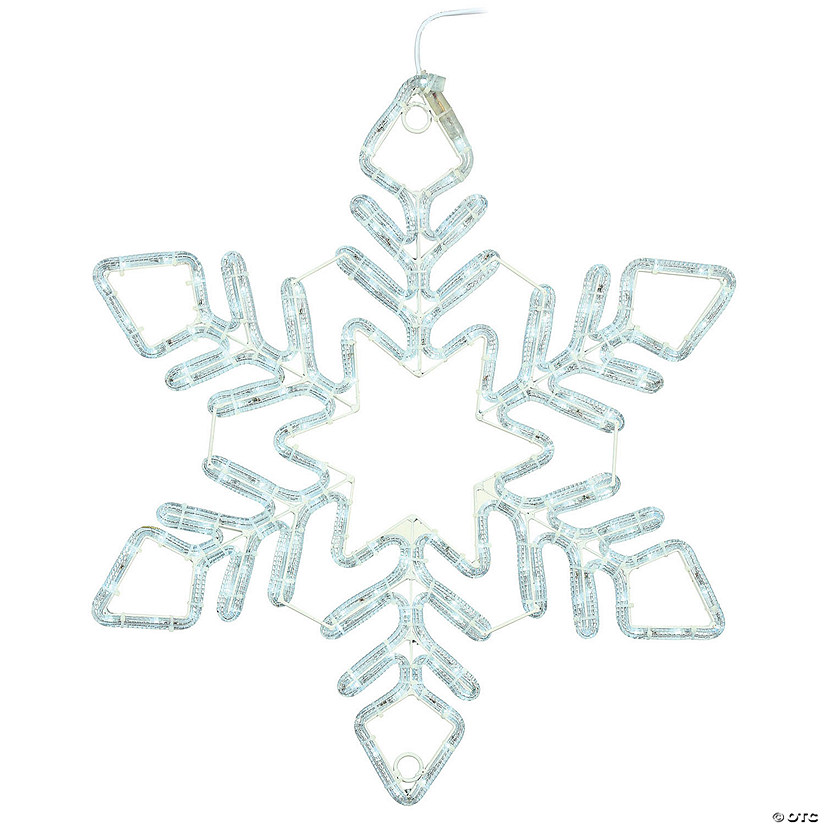 Vickerman 24" Pure White LED Star Snowflake Lighted Decor Image