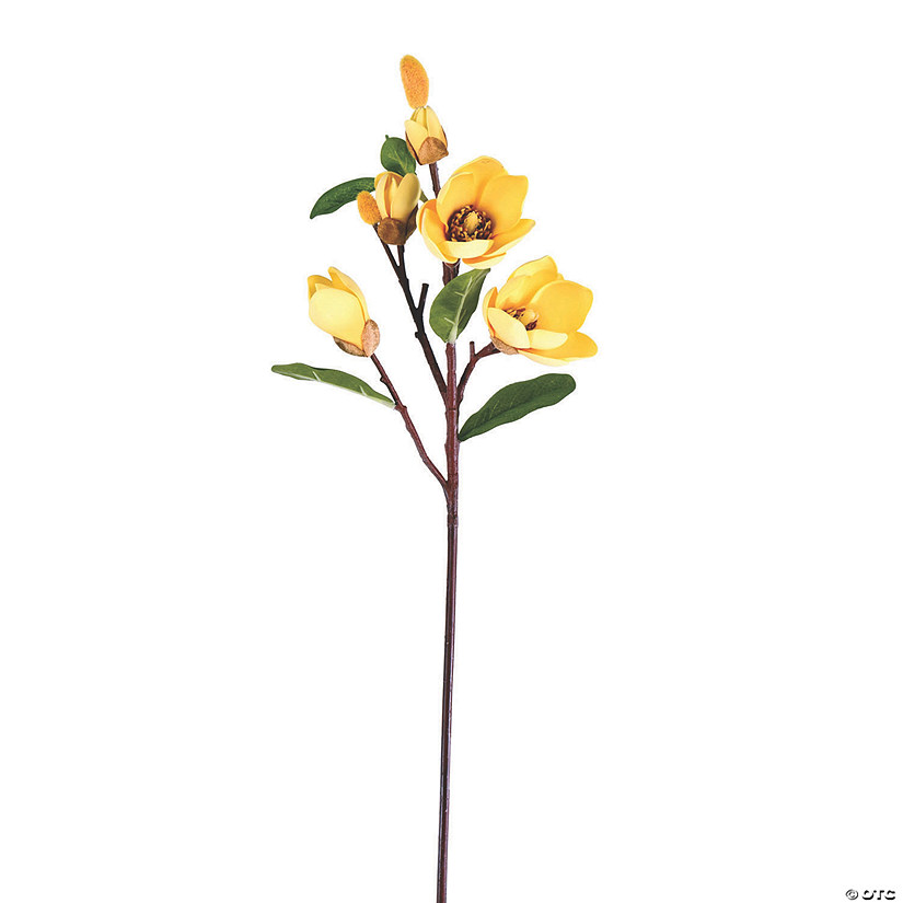 Vickerman 28" Artificial Yellow Magnolia Stem - 3/pk Image