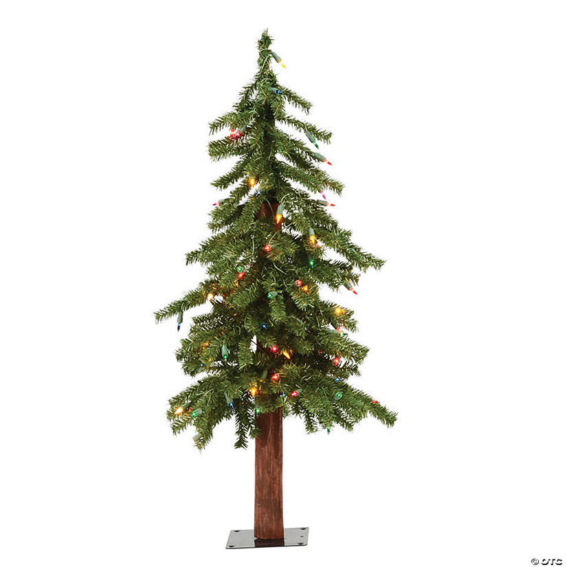 Vickerman 3' Natural Alpine Christmas Tree with Multi-Colored Lights Image