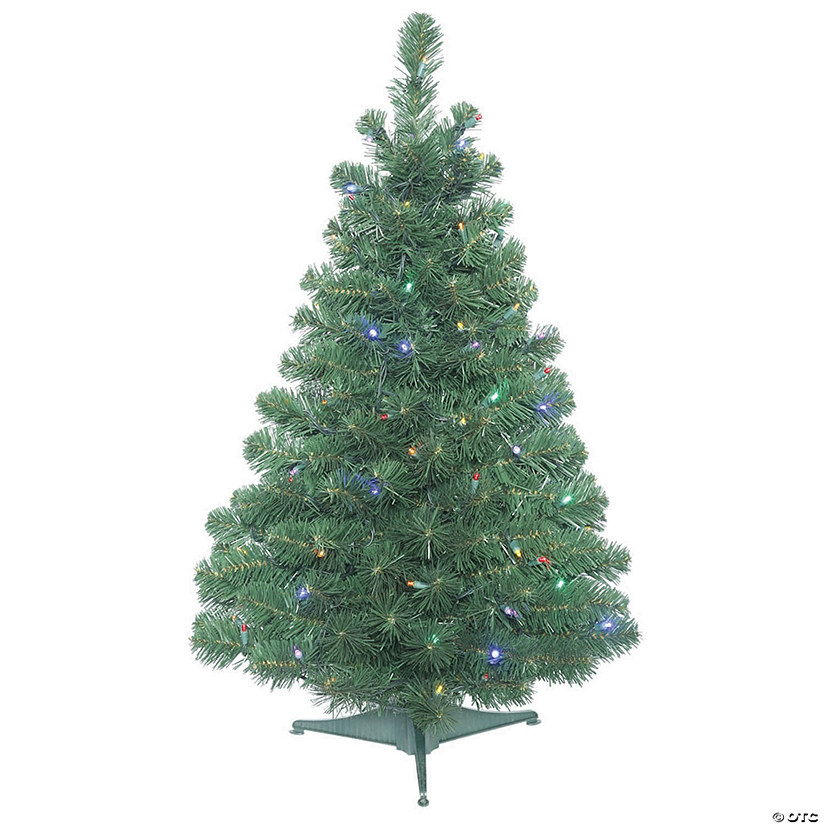 Vickerman 3' Oregon Fir Christmas Tree with Multi-Colored LED Lights Image