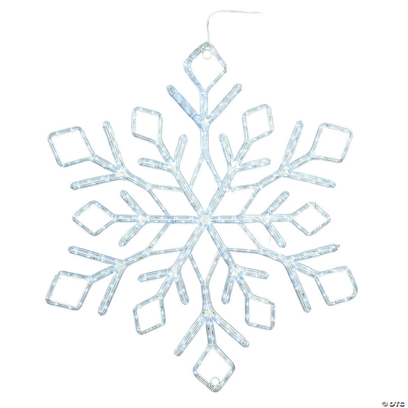Vickerman 36" Pure White LED Diamond Snowflake Lighted Decor Image