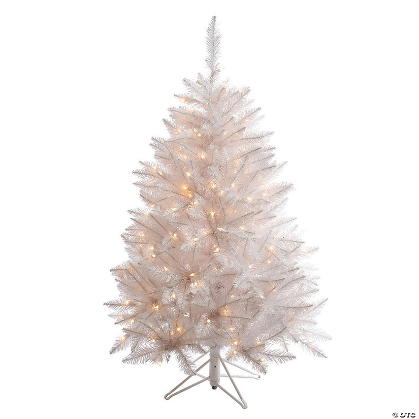 Vickerman 4.5' Sparkle White Spruce Christmas Tree with Clear Lights Image