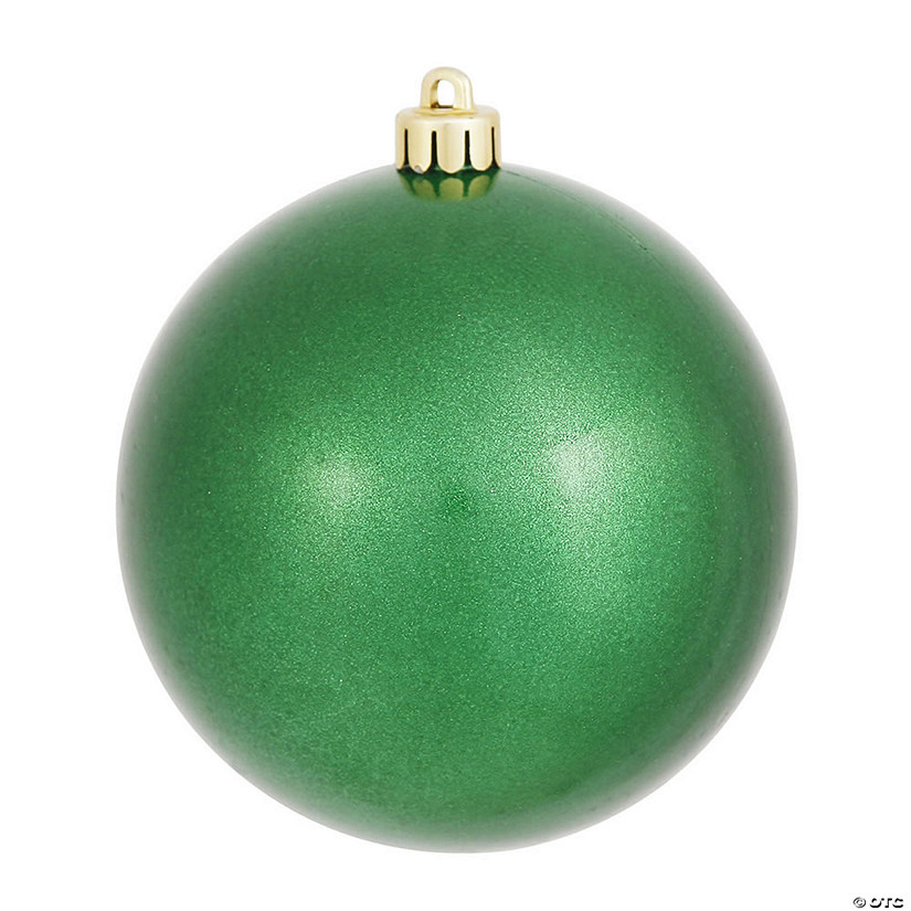 Vickerman 4.75" Green Candy Ball Ornament, 4 per Bag Image