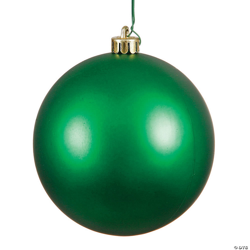Vickerman 4.75" Green Matte Ball Ornament, 4 per Bag Image