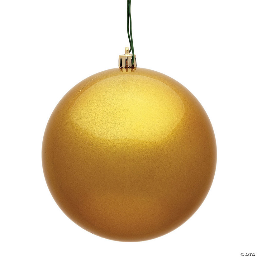 Vickerman 4.75" Honey Gold Candy Ball Ornament, 4 per Bag Image